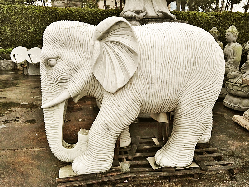 汉白玉石雕大象图片