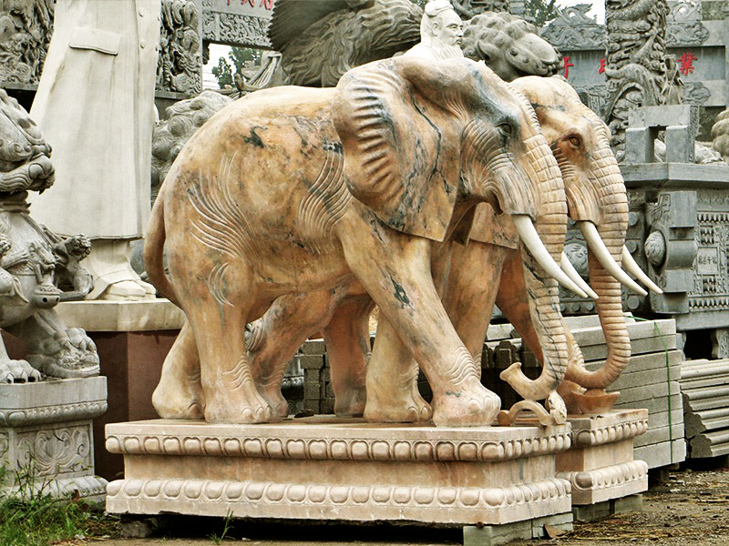 花岗岩景区石雕大象图片