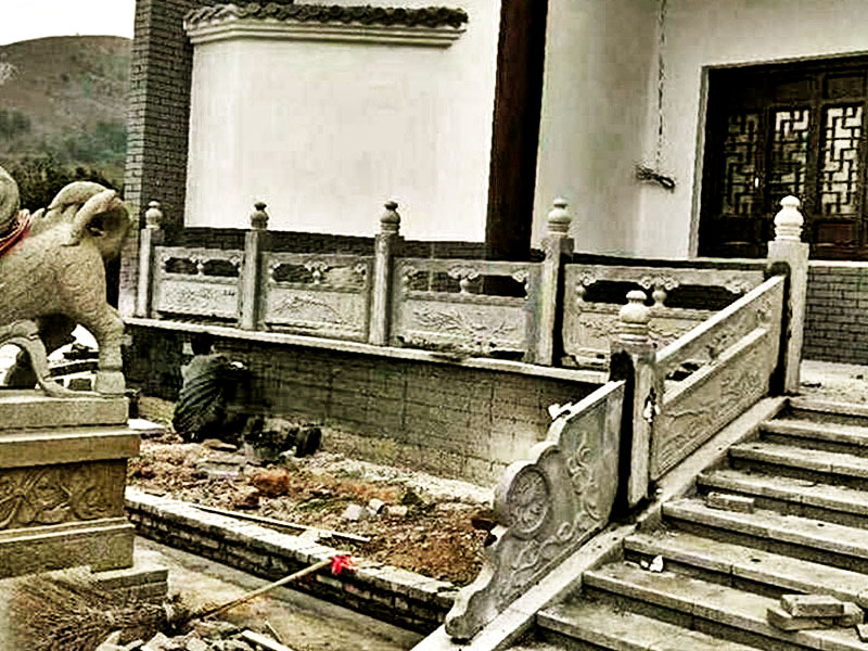 寺庙楼梯青石栏杆图片